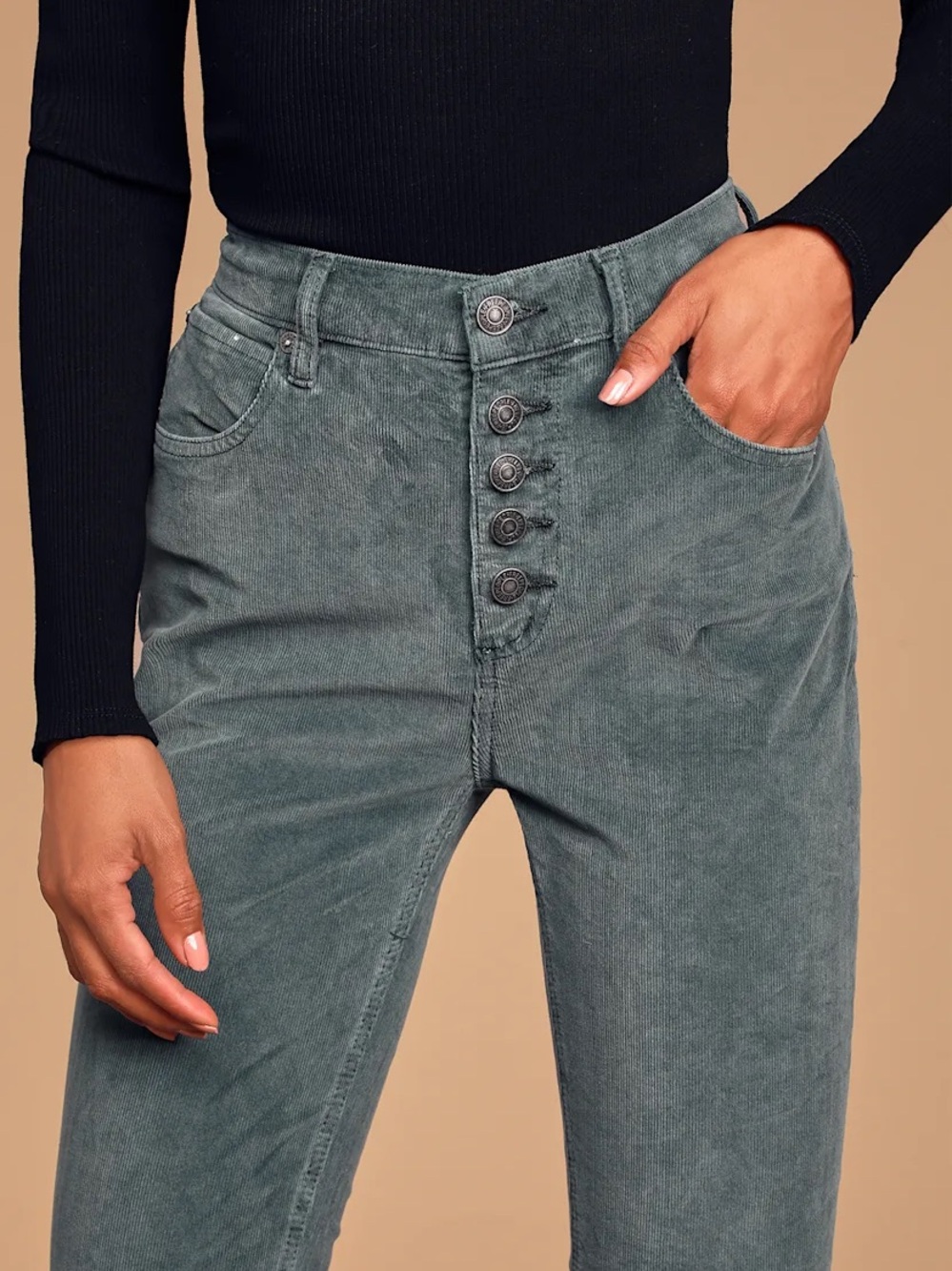 Free People We The Free Sun Chaser Corduroy Pants Blue Gray Size 26